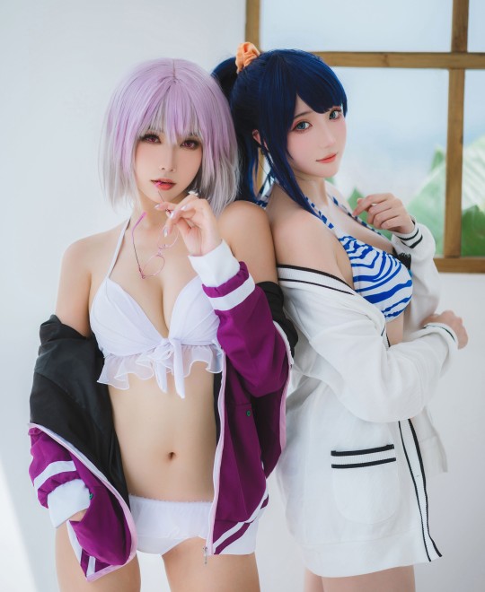 瓜希酱&Momoko葵葵 - 电光超人古利特 宝多六花&新条茜 泳装